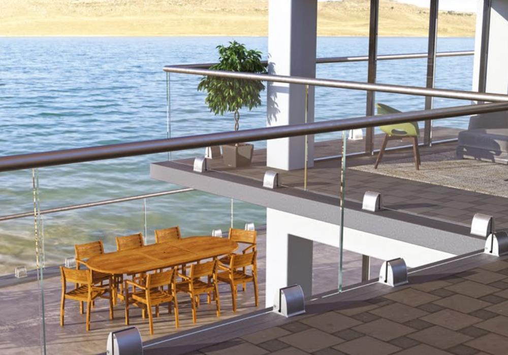 Aluminium glass balcony railing manufactured in India by Prism Rail